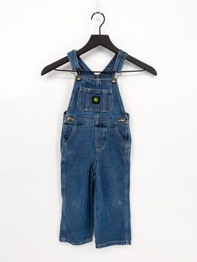 John Deere Tractor Toddler Denim Overalls Size 3T